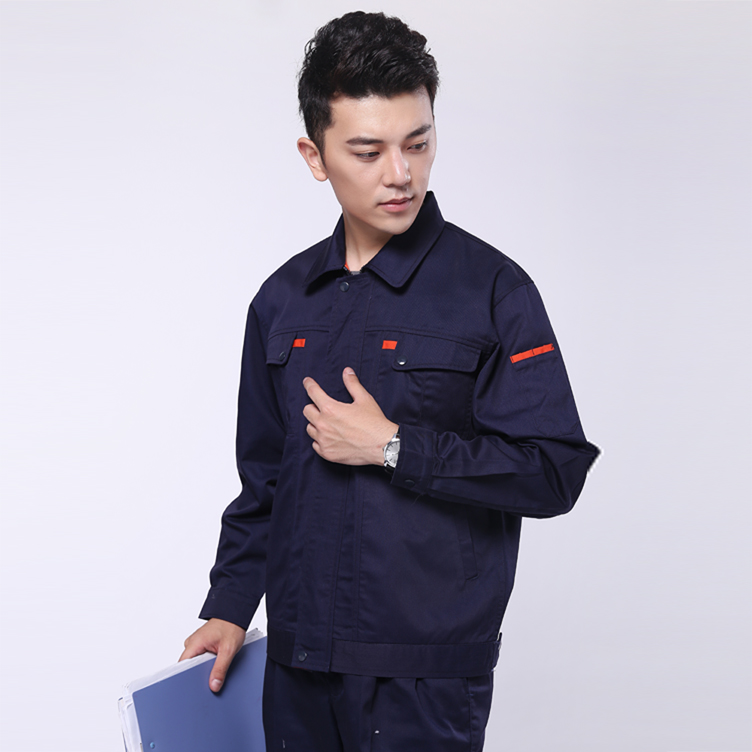 点击图片可以查看本款深蓝色电子厂工作服的更详细的介绍 深蓝色系列电子厂工作服图片