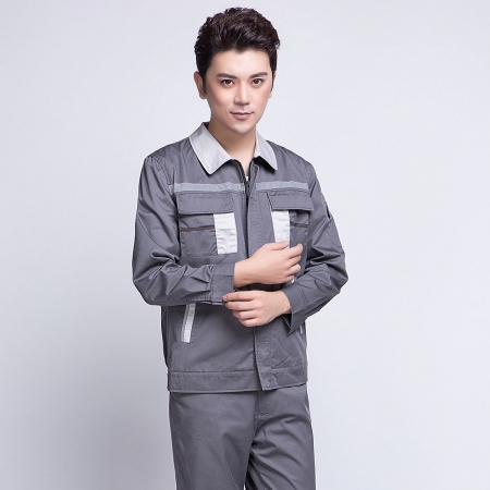 中灰拼银白建筑工作服