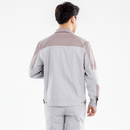 米灰拼驼色工作服AC14-1