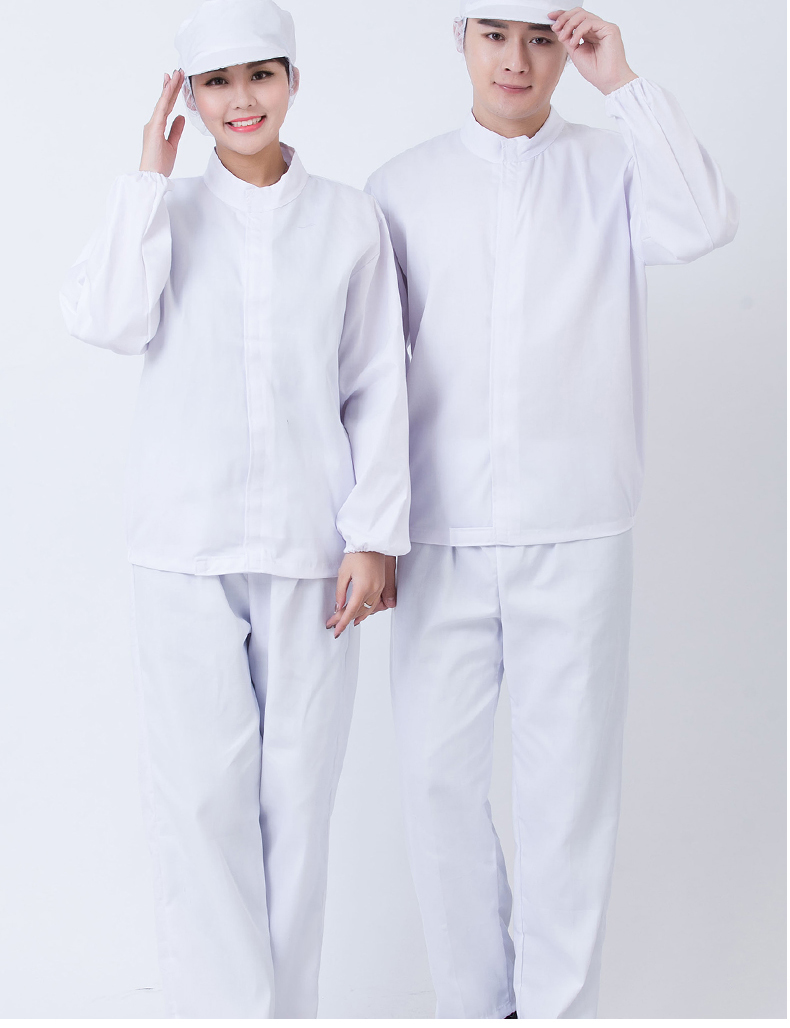 食品厂连帽工作服(图6) 食品厂连帽工作服订做模特展示