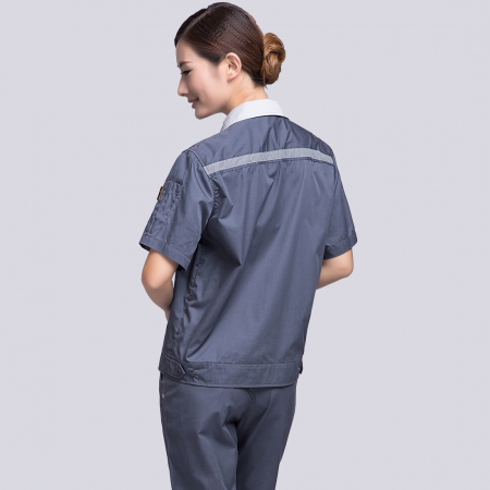 中灰拼银白短袖工作服AD09-4