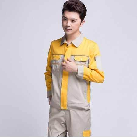 米色拼黄秋季工作服AC08-1