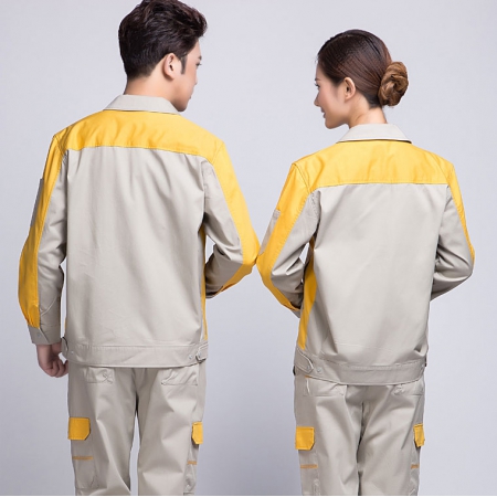 米色拼黄秋季工作服AC08-1