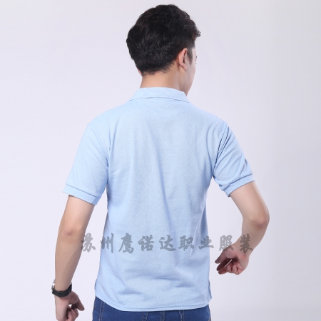 浅兰色纯棉修身短袖T恤工作服ID259-TX