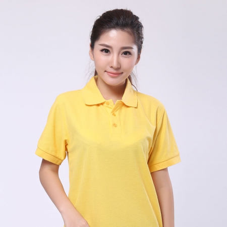 黄色丝光棉修身t恤衫工作服 ID264-TX