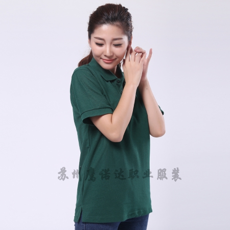 墨绿色超高支纱纯棉短袖t恤衫工作服ID270-TX