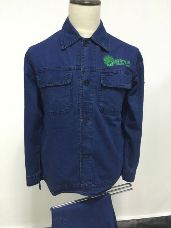 国家电网工作服的定做,夏季纯棉长袖工装的款式