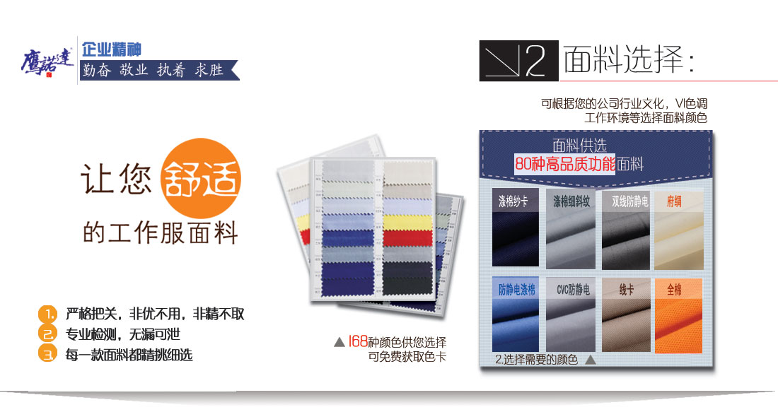 银灰拼白色夏季工作服AD062(图9) 第2步根据方案选择工作服定做需要面料