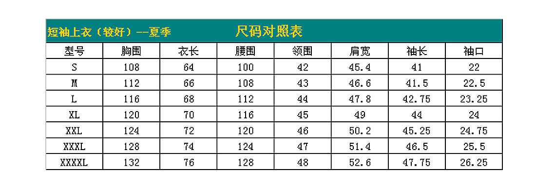 烟灰拼红色夏季工作服AE595(图5) 短袖工作服AE595-DX尺寸图